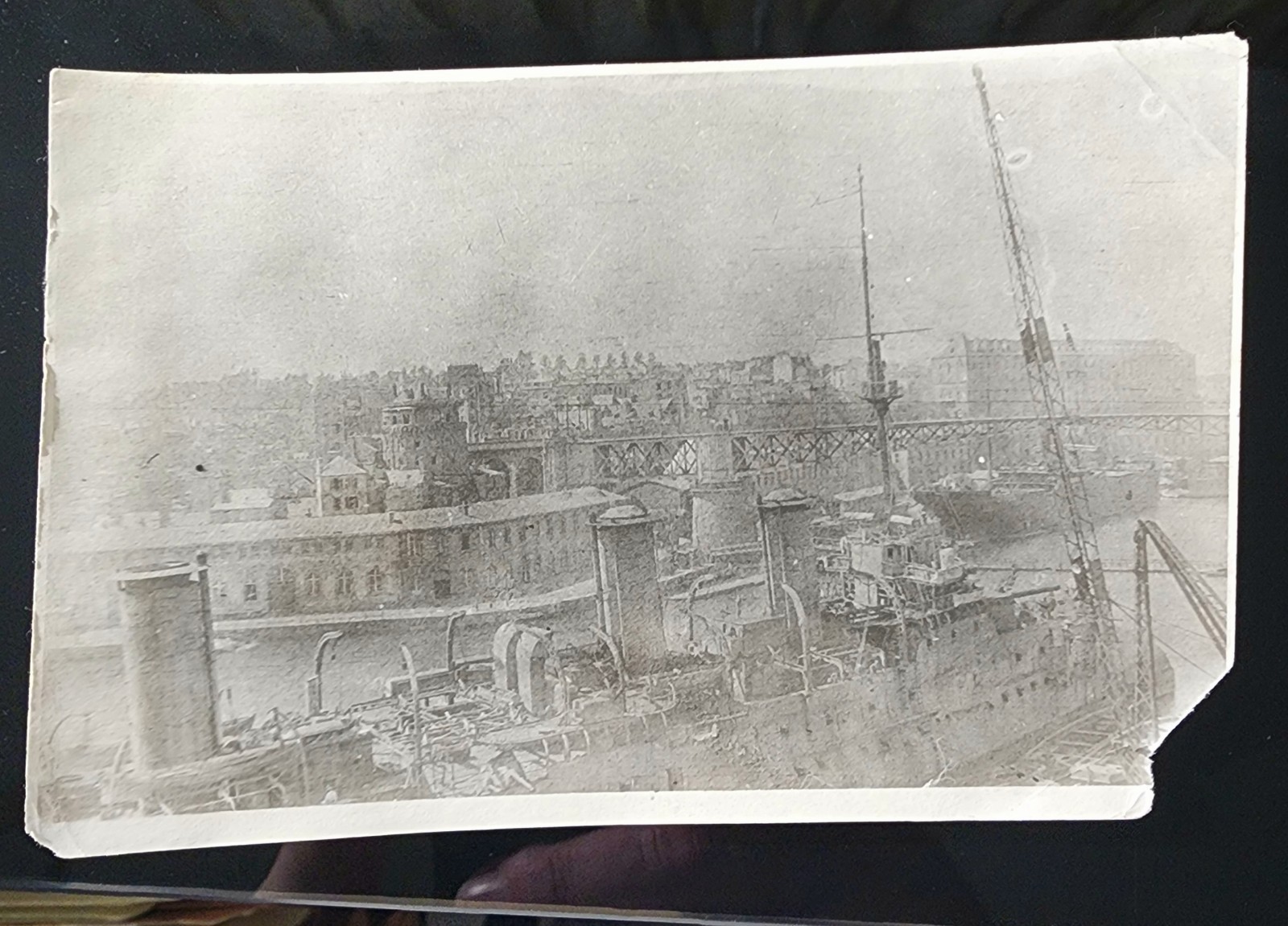 Original vintage photograph Fore River Shipyard 1910's