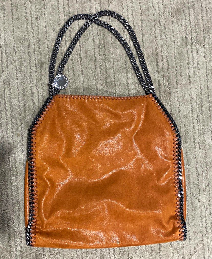 Stella McCartney Falabella Burnt Orange Shaggy Deer Tote Chain Shoulder Bag