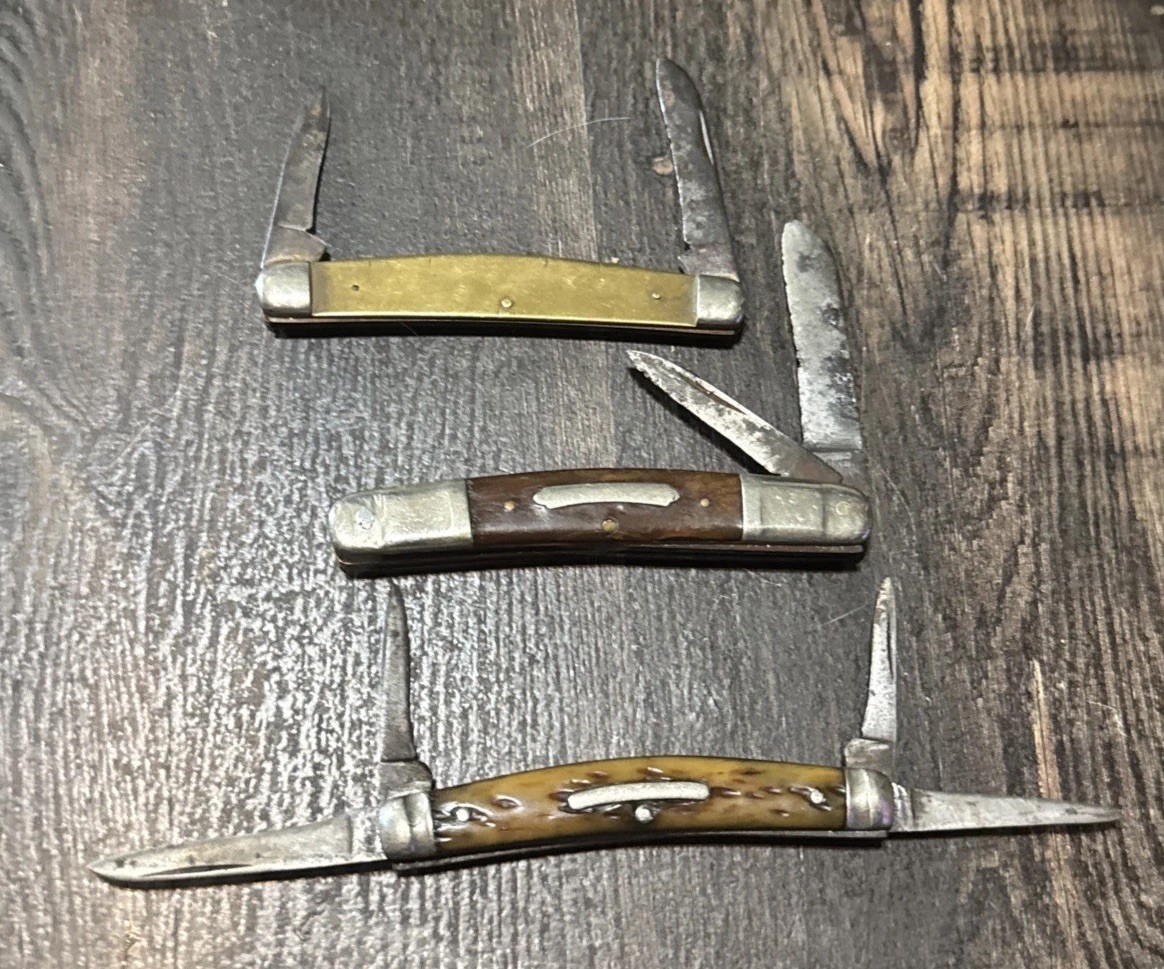 3 Antique Congress Pattern Camillus & Boker  For Parts Only Or Repair