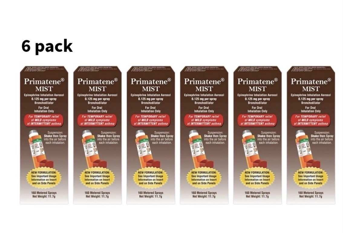 PRIMATINE MIST Epinephrine Inhaler (6 Pack) EXP 4/2028  NEW- 