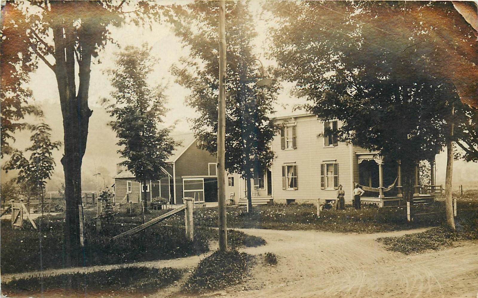 Rochester New York 1909 Farm House Buildings occupation RPPC Postcard 25-11222