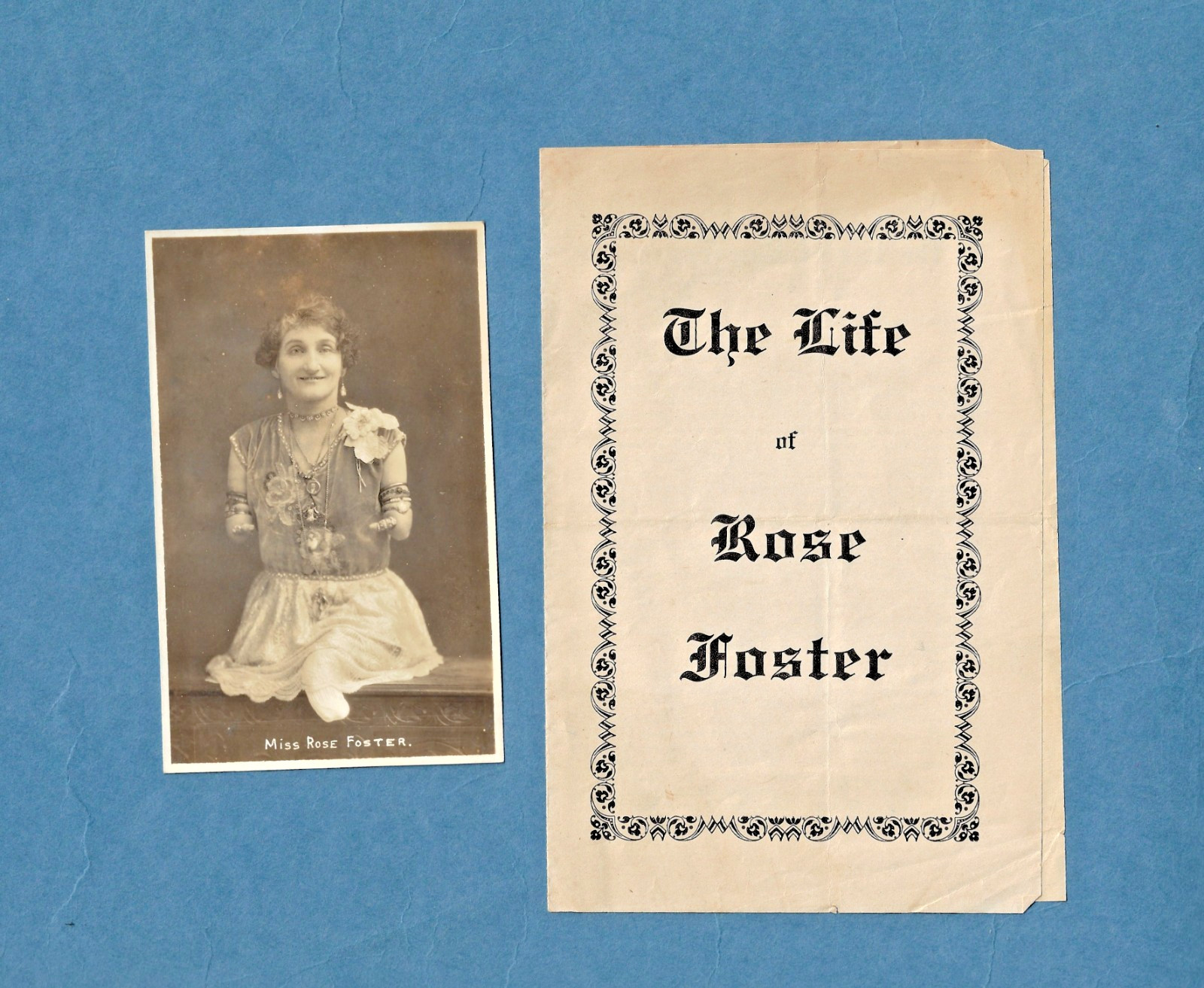 c1930 Barnum & Bailey Sideshow ~ Miss Rose Foster Souvenir Pitch Booklet & Photo