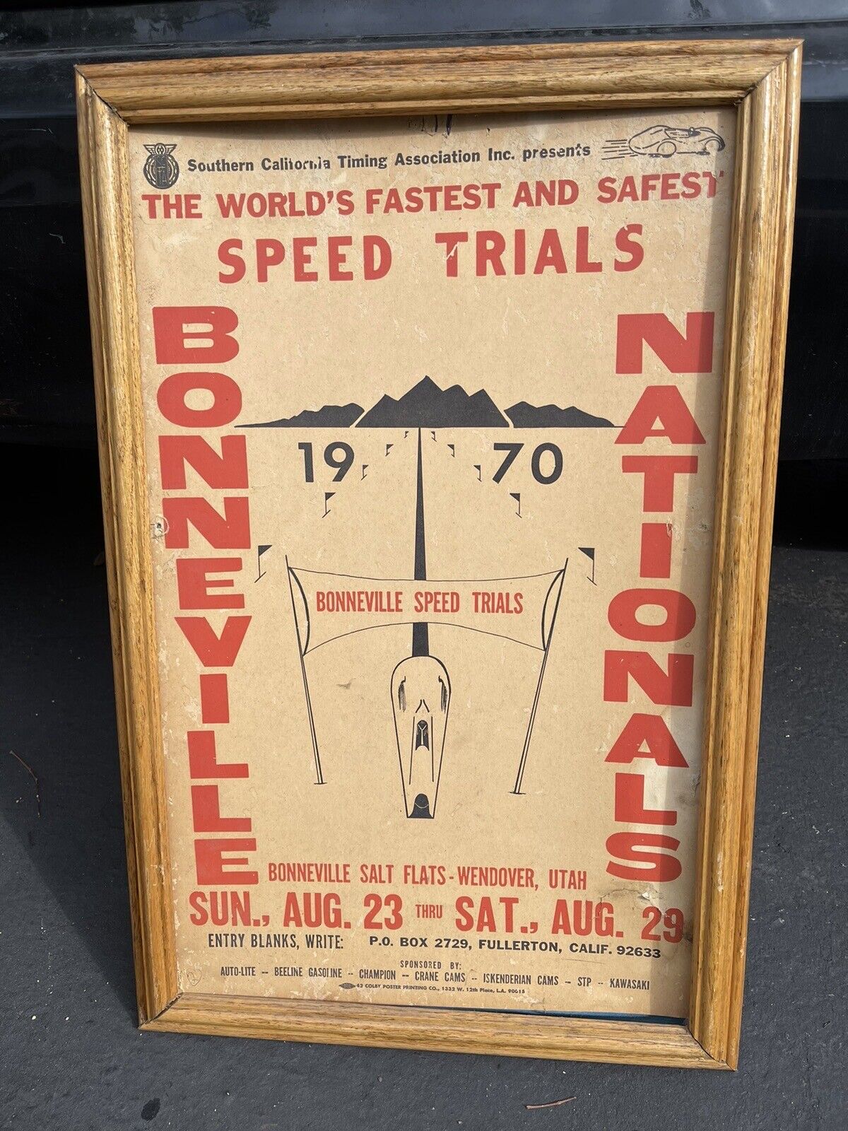 Very Rare Annual Bonneville Nationals Official Race Poster 1970 
