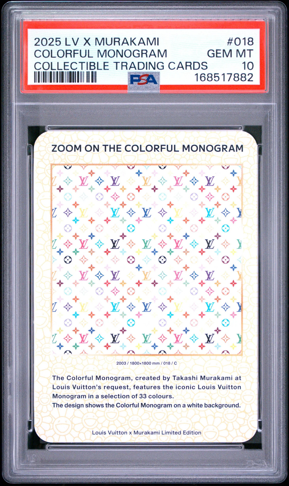 2025 Louis Vuitton X Murakami LV Trading Cards Colorful Monogram #018 PSA 10