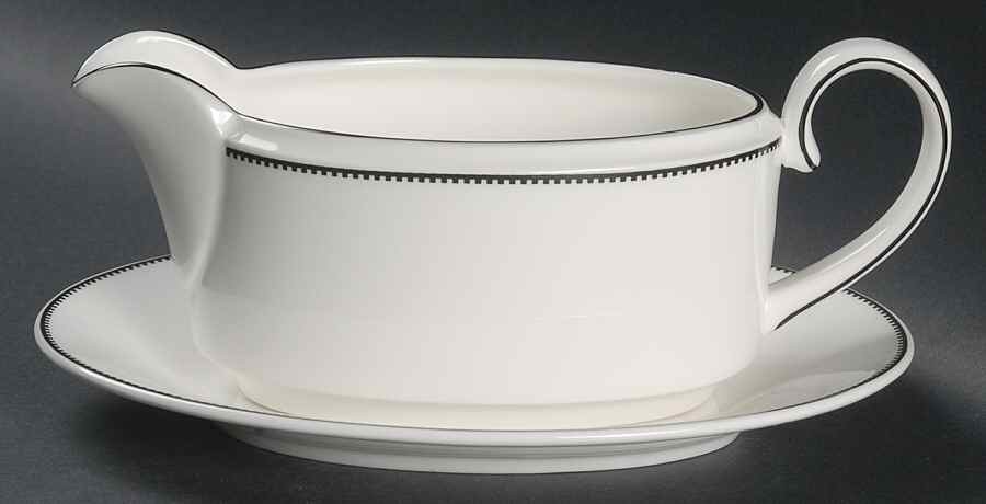 Wedgwood Blanc Et Noir Gravy Boat & Underplate 3945379