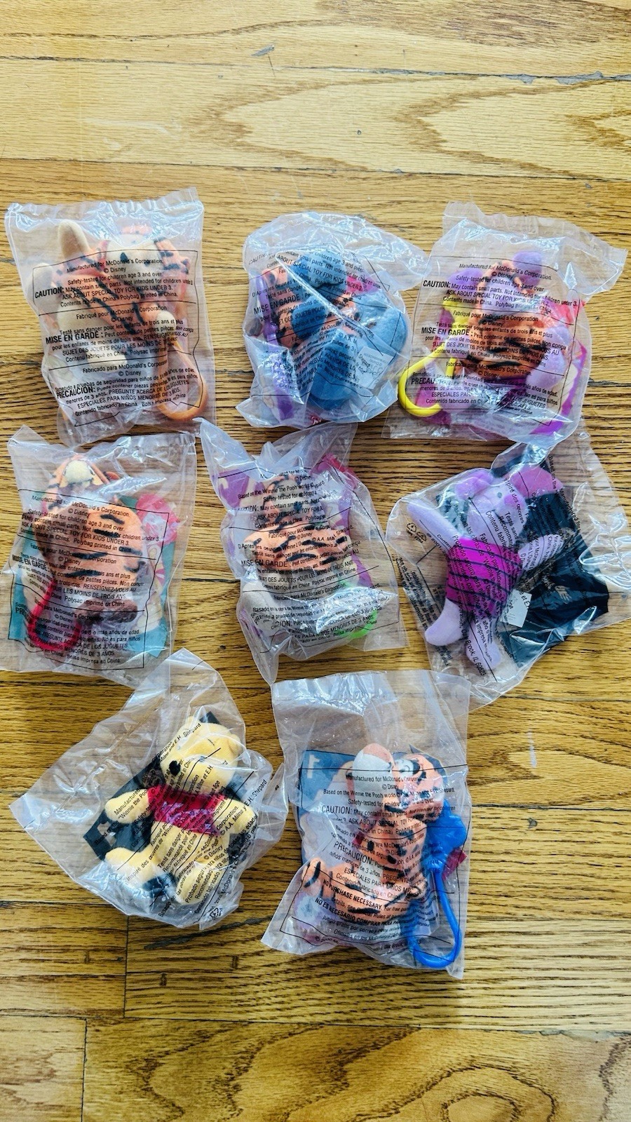 McDonalds Happy Meal Winnie The Pooh & More 8 Pc’s New In Package