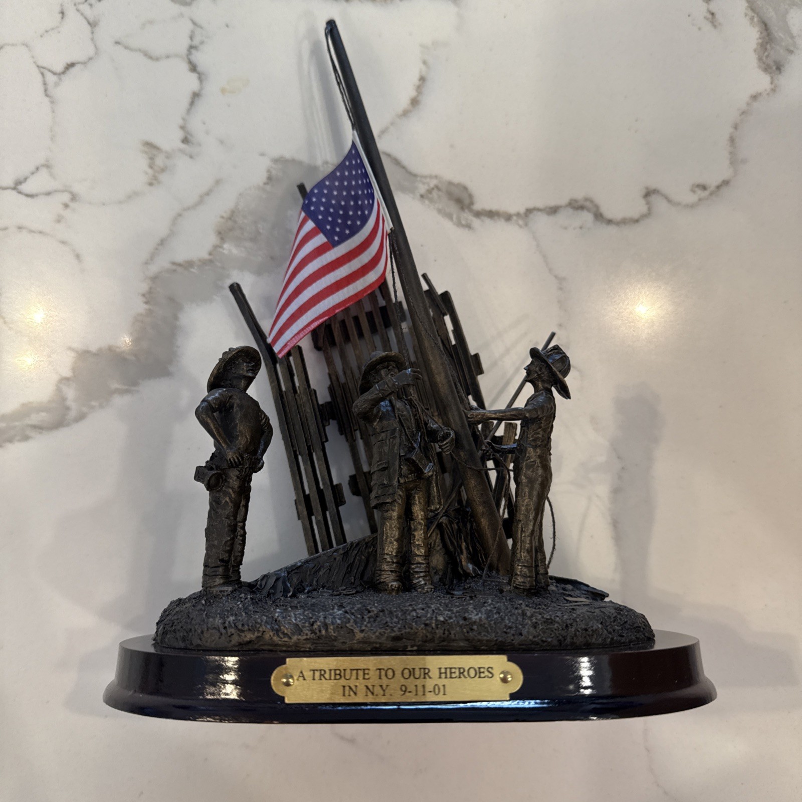 A Tribute To Our Heroes In N.Y. 9-11-01 Collectible Tribute Sculpture 