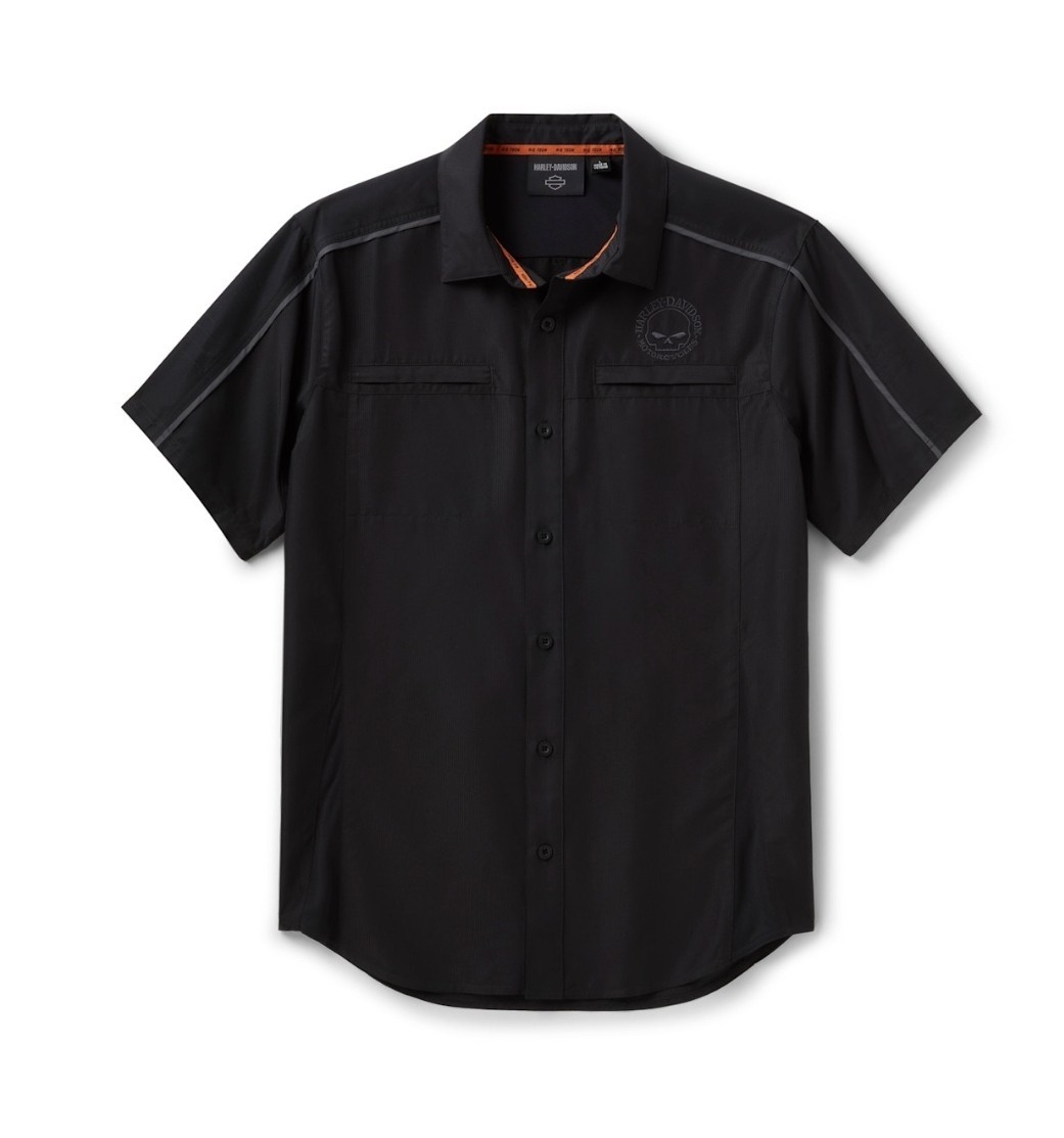 Harley Davidson Men's H-D TECH Willie G Skull Vented Shirt - Black Size XL NWOT