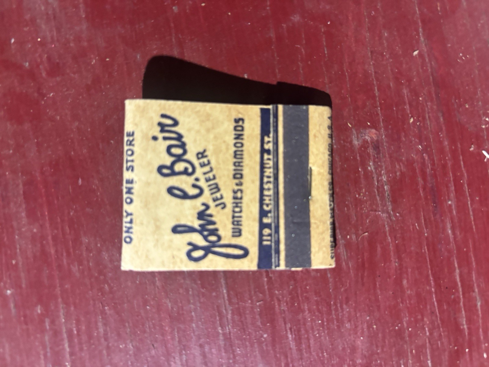 Vintage John Bair Jeweler matchbook