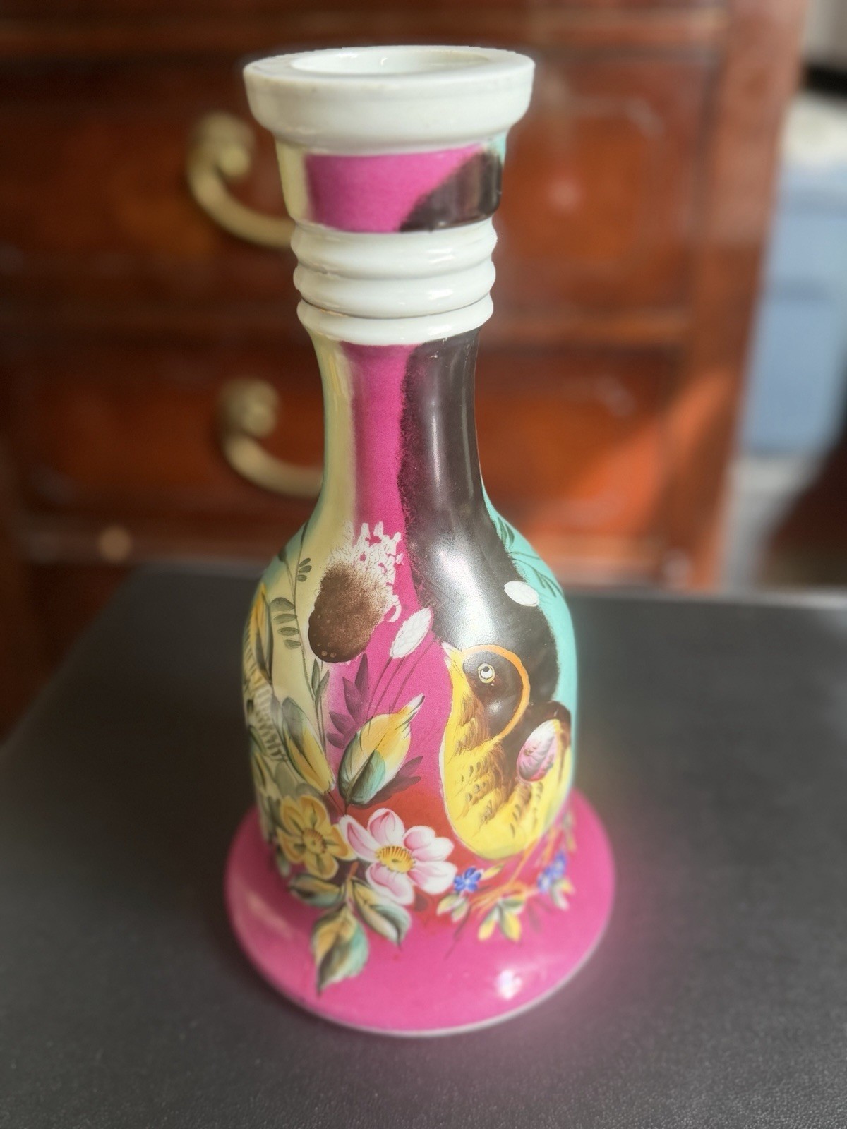  antique 19th-century Persian Qajar-style porcelain hookah base 