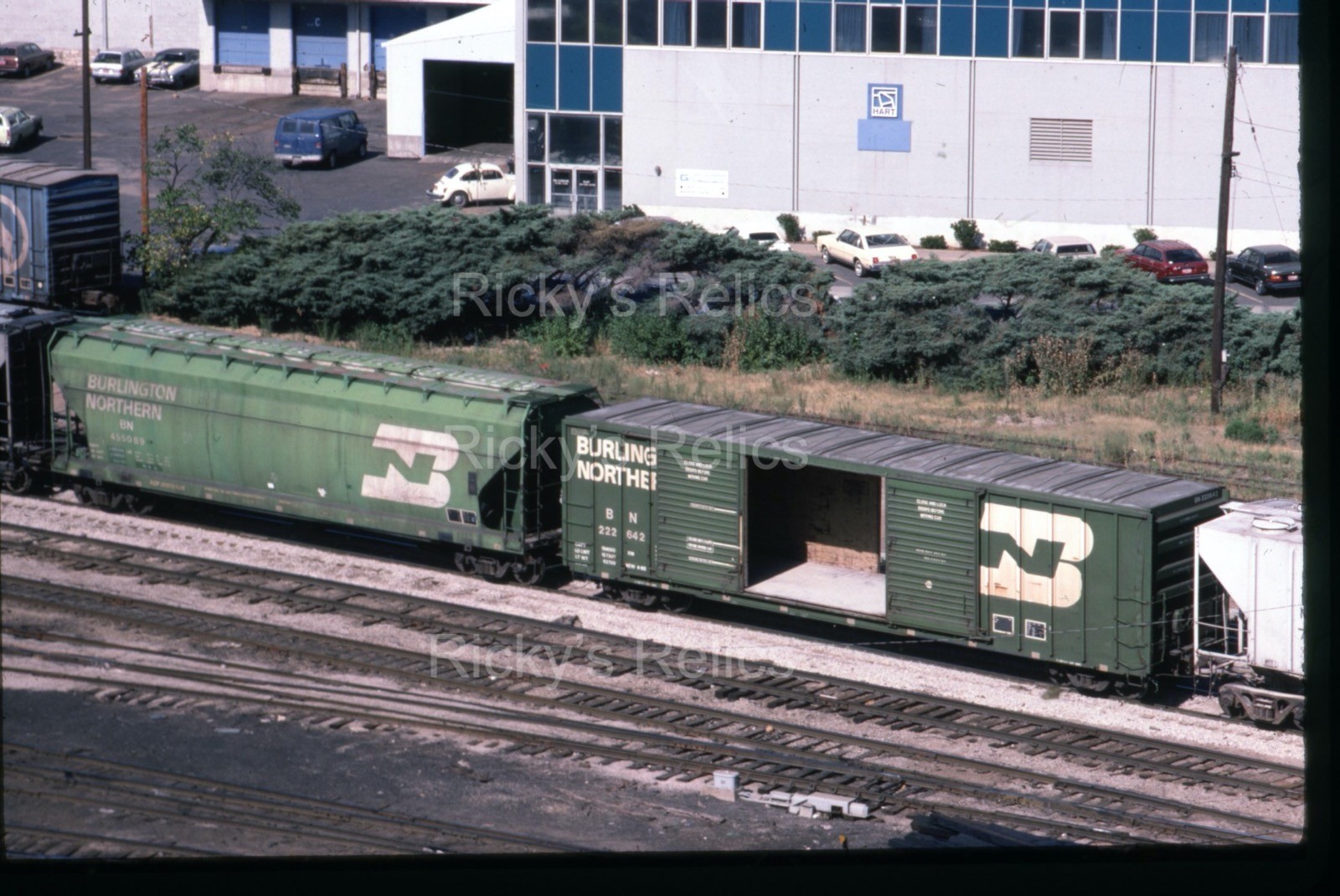 Original Slide BN #222642 Boxcar/455089 Covered Hopper Burlington Northern 1984