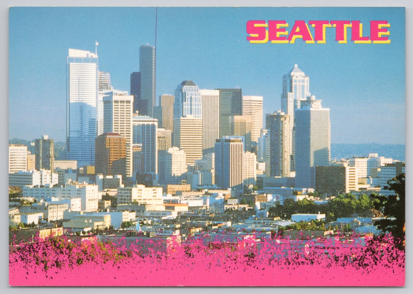 Postcard Continental Seattle Washington Downtown Skyline Large Letter