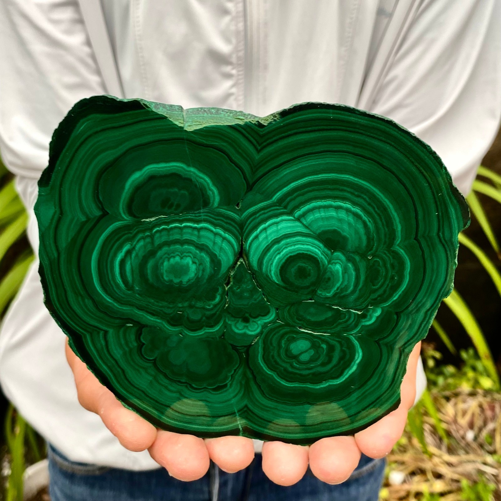 1.98LB Natural Green Malachite Crystal Flaky Pattern Ore Specimen Quartz Healing