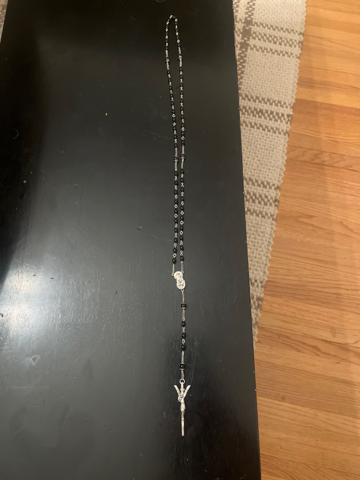 Beautiful Vintage Creed  Sterling Silver Rosary Crucifix