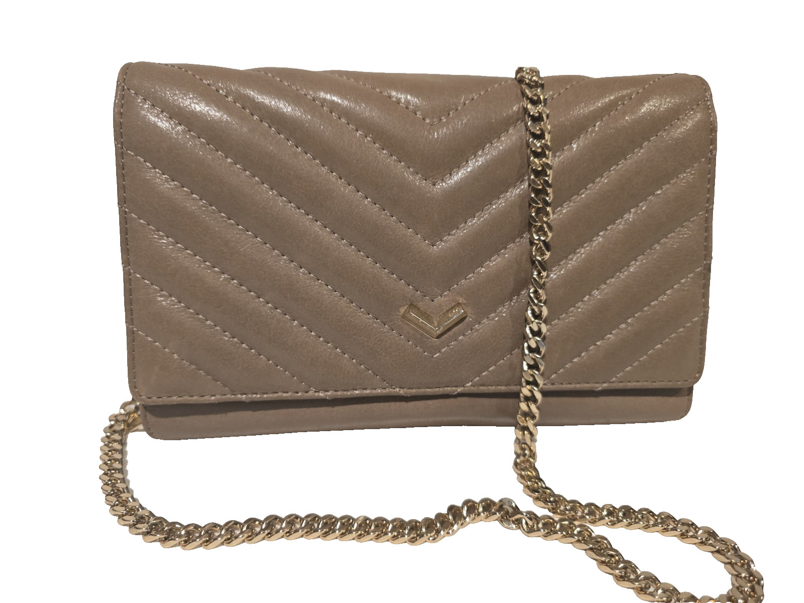 Botkier Soho Quilted Crossbody Convertible Bag Wallet Chain Strap Taupe