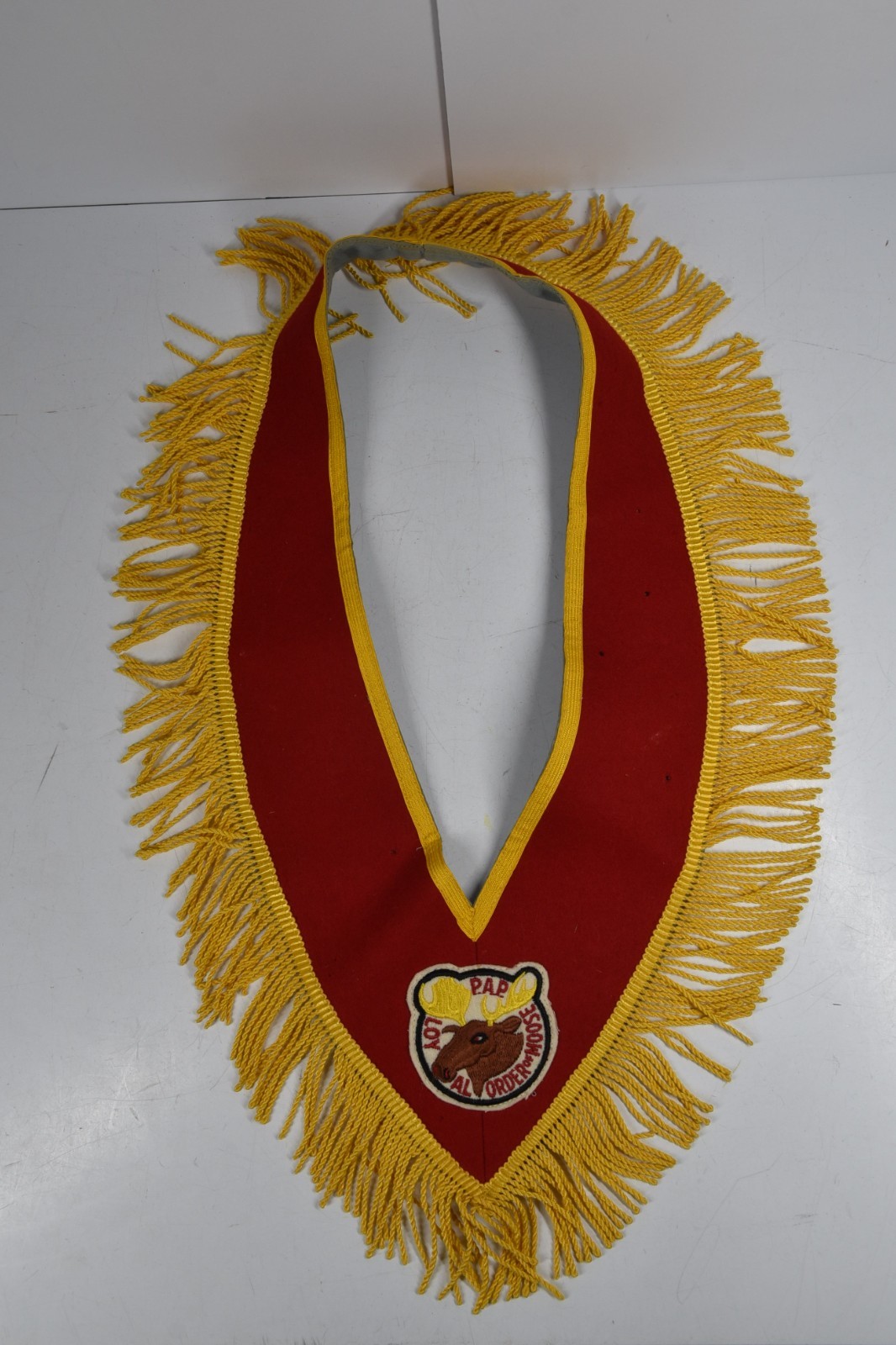 Vintage Royal Order of Moose Treasurer Ceremonial Collar C.E. Ward Ohio Fringed