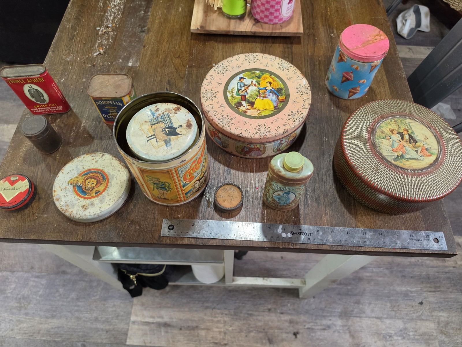 Vintage Advertising & Decorative Tin Lot – Prince Albert, Avon Talc,...