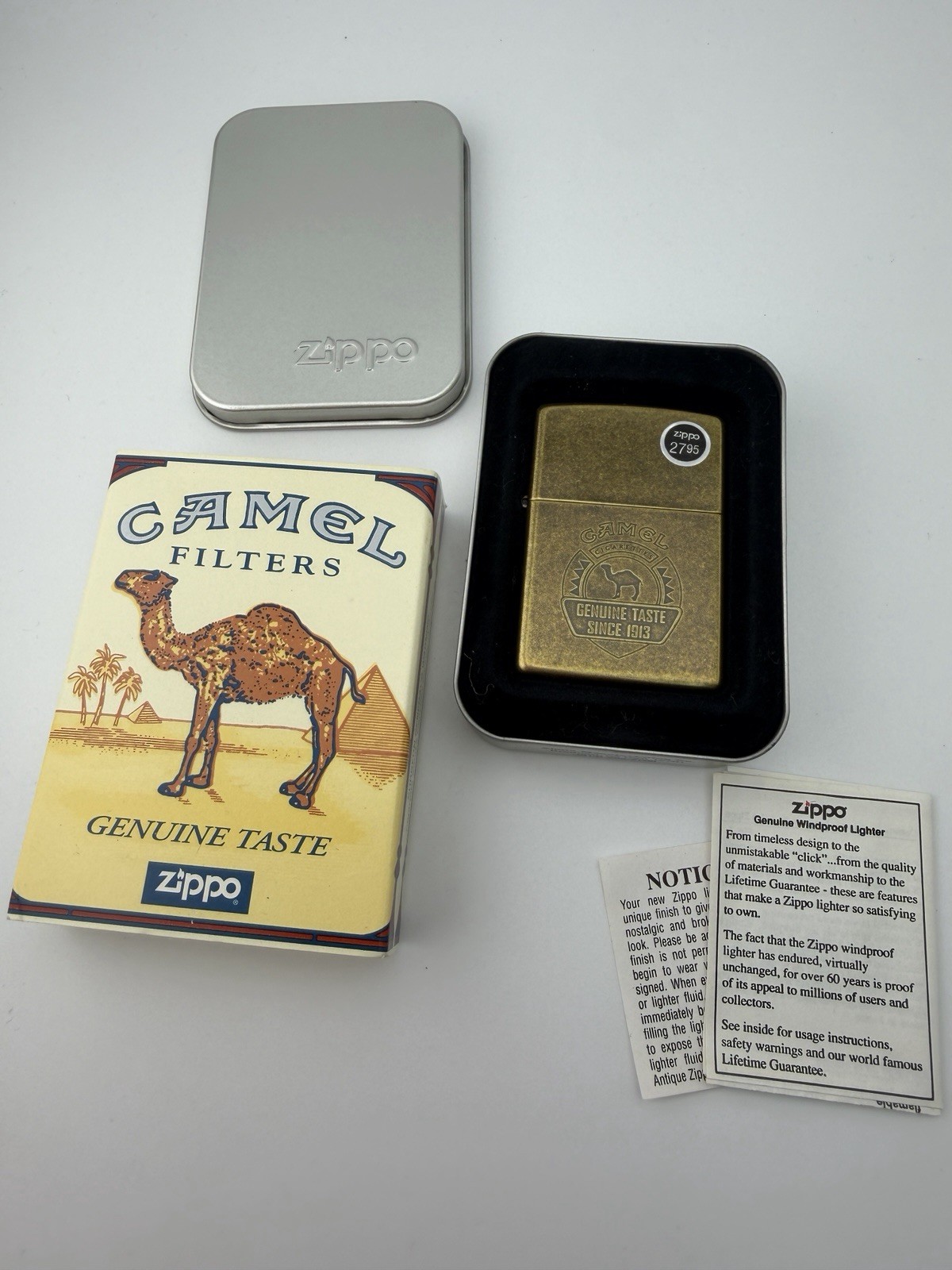 Vintage Zippo Lighter 1997 In Original Box Genuine Taste Since 1913