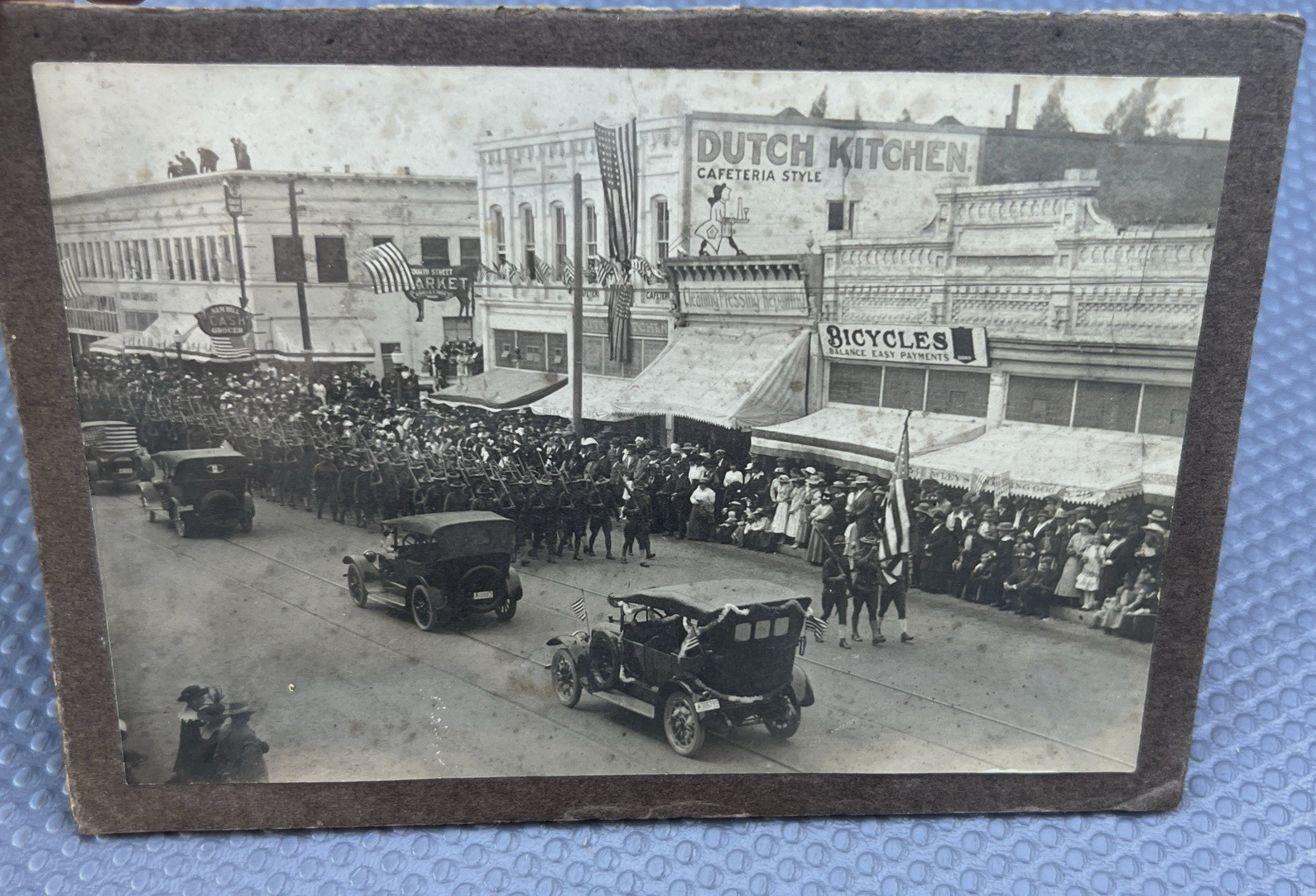 1920s Photograph Historical Downtown Santa Ana 4th Street Market Military Parade