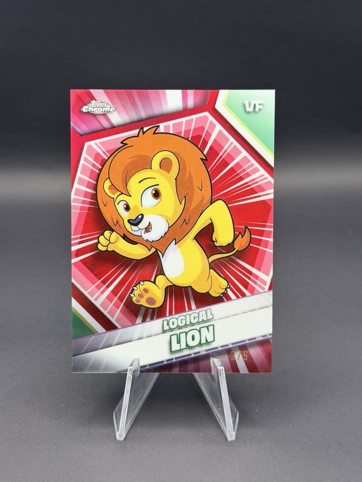 2026 Topps Veefriends Chrome Logical Lion Red Wave #’d  1/5 - RARE (2)