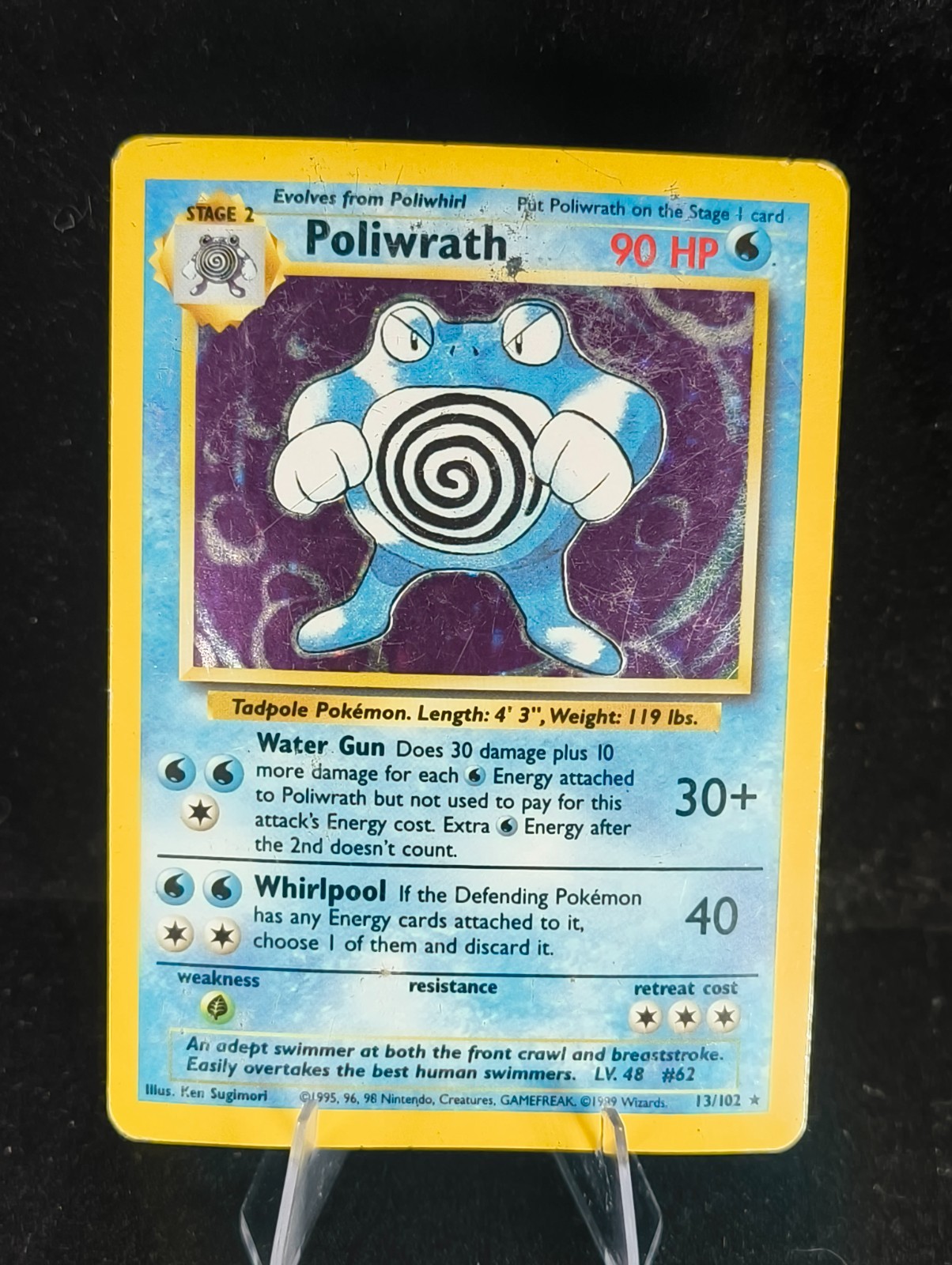 HP | Poliwrath | Base Set Unlimited | 13/102 | Holo | Rare Holo