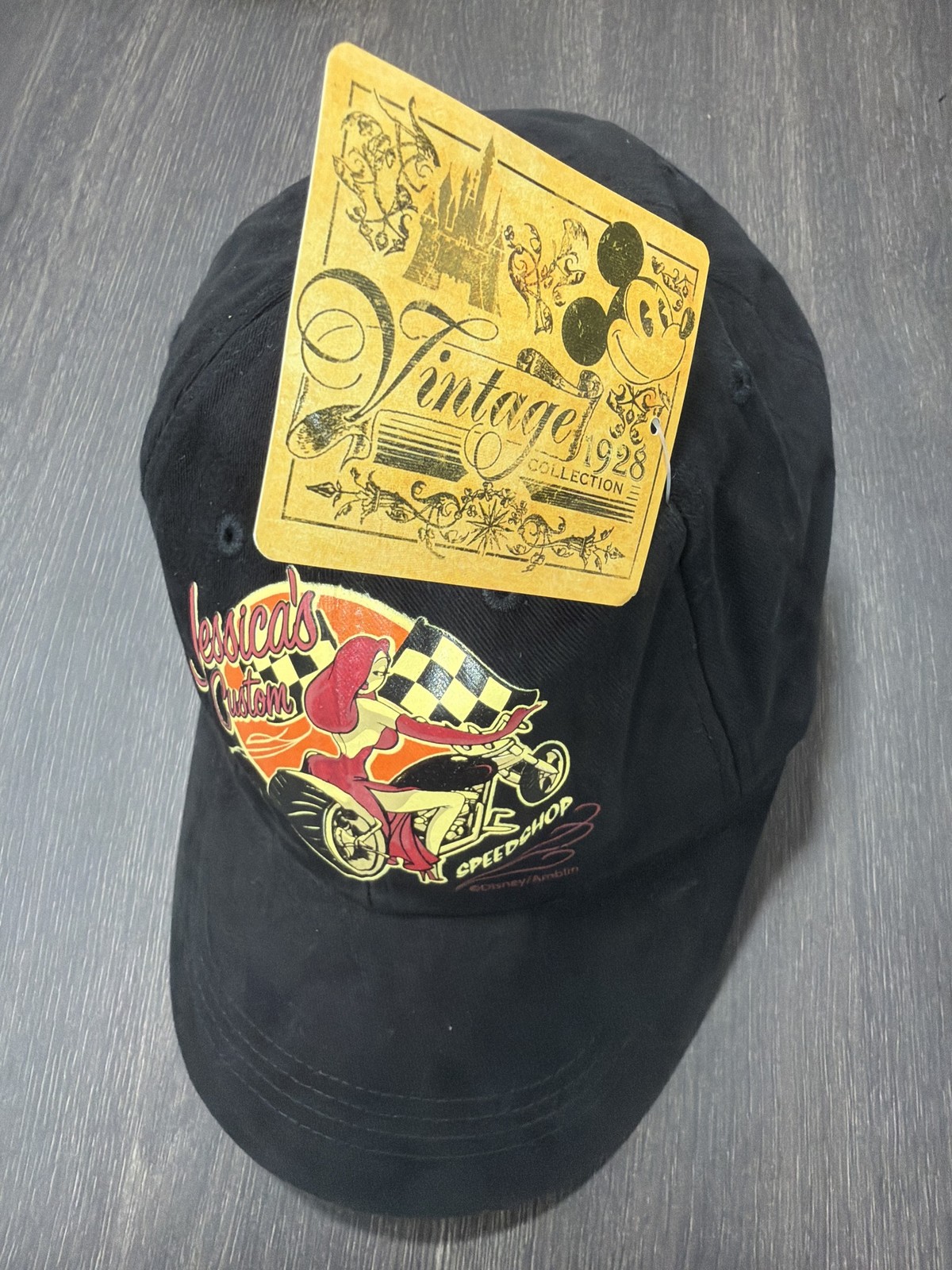Disney Parks Jessica Rabbit Jessica's Custom Speedshop Baseball Cap Black NWT