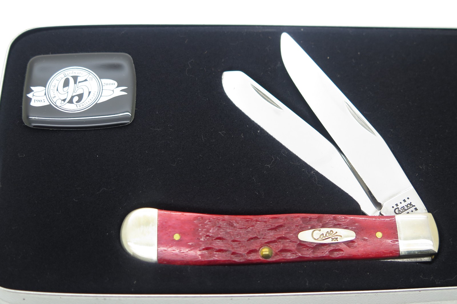 2000 Case XX 6254 Trapper Red Jigged Bone Handle Folding Pocket Knife NOS 2000 Case XX 6254 Trapper Red Jigged Bone Handle Folding Pocket Knife NOS