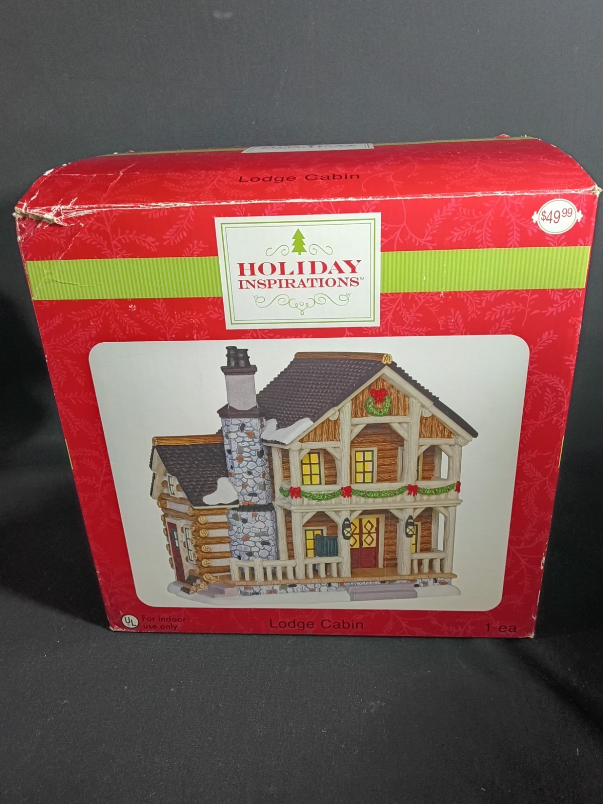 Holiday Inspirations Lodge Cabin Lighted Christmas Village House