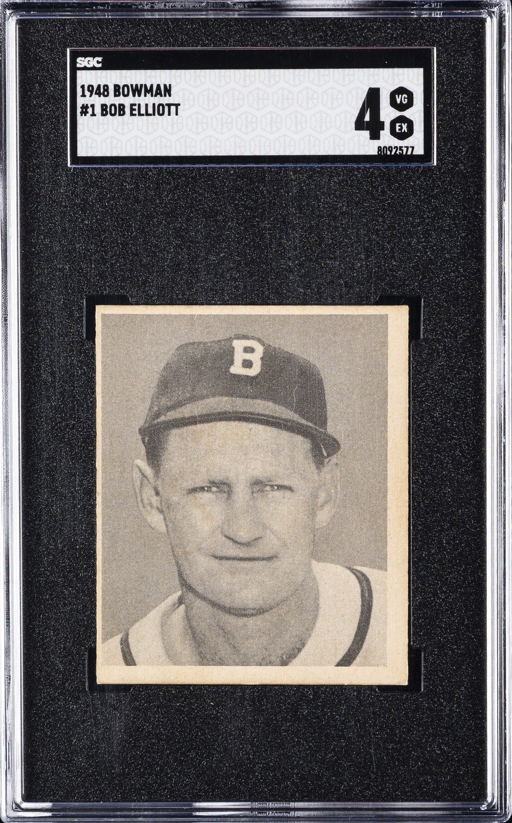 1948 BOWMAN #1 BOB ELLIOT SGC 4