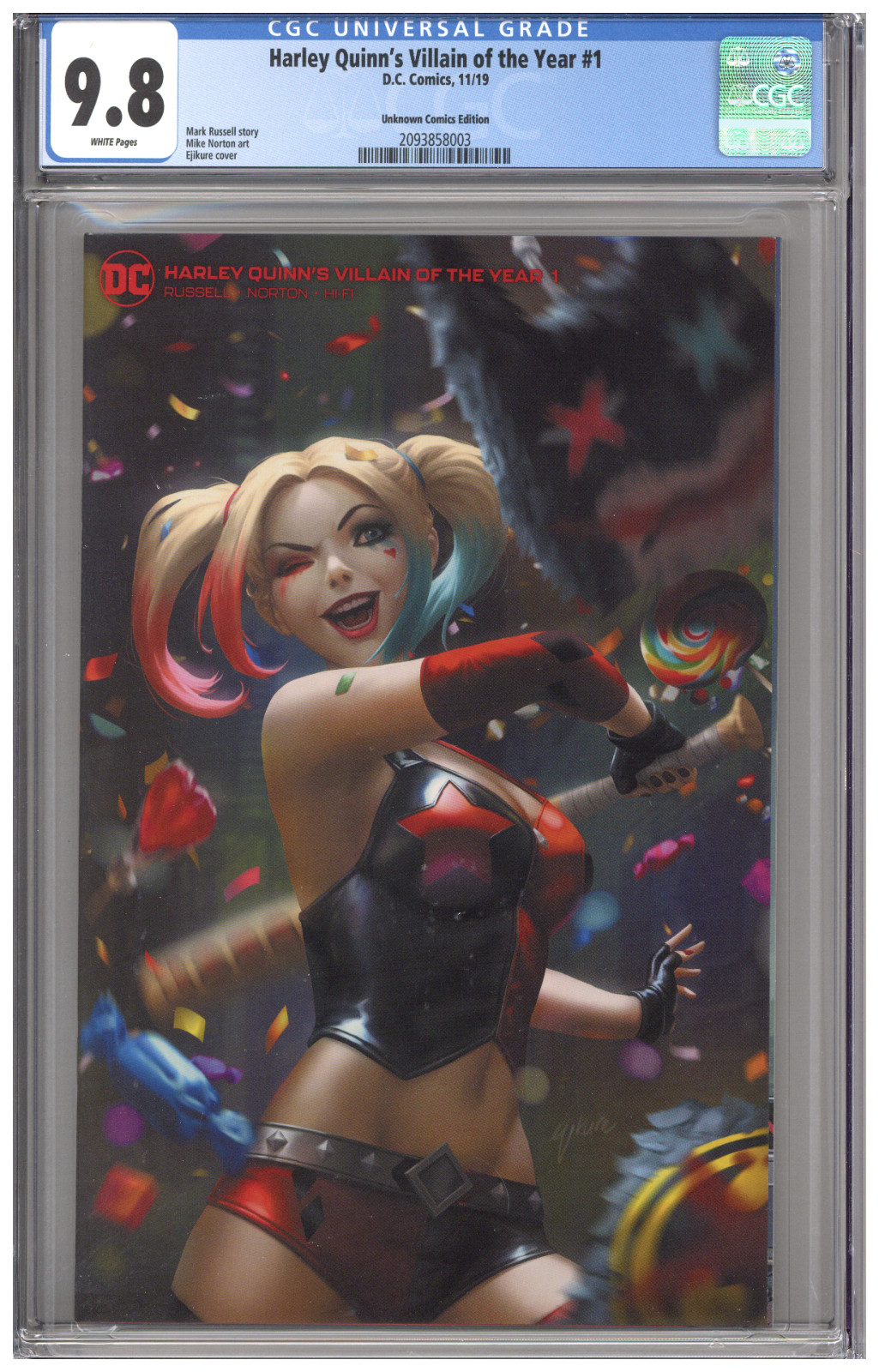 Harley Quinn\'s Villain of the Year #1 CGC 9.8 Ejikure Unknown Comics Variant COA