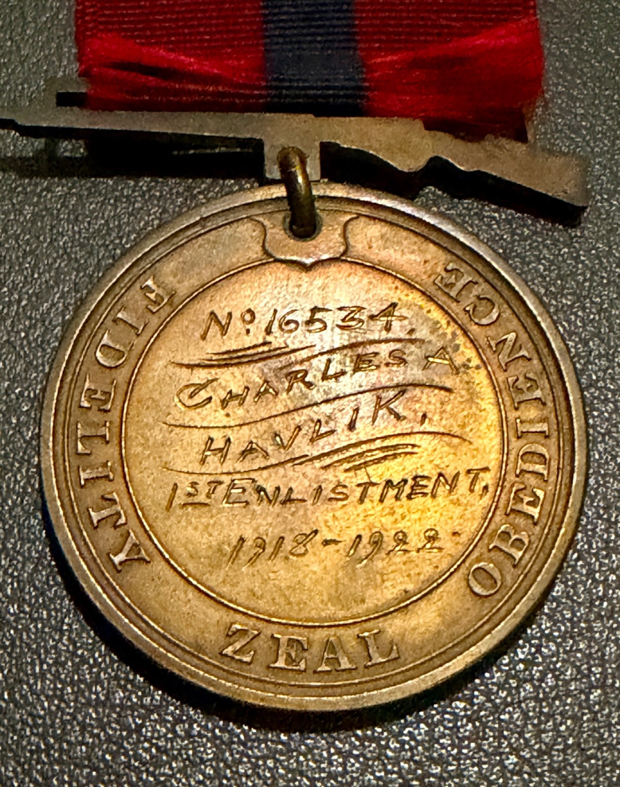 WWI U.S. Marine Corps Good Conduct Medal Numbered & Named 1918-1922