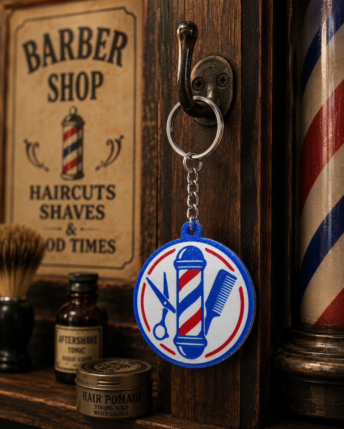 50 PCS Custom Barber Pole NFC Keychains | Business Promotion