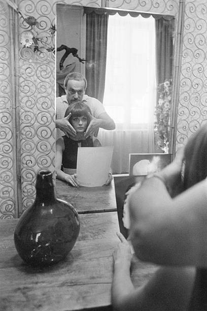 Stylist Jacques Esterel with model Bibelot in Paris on July 28 1964 Old Photo 1