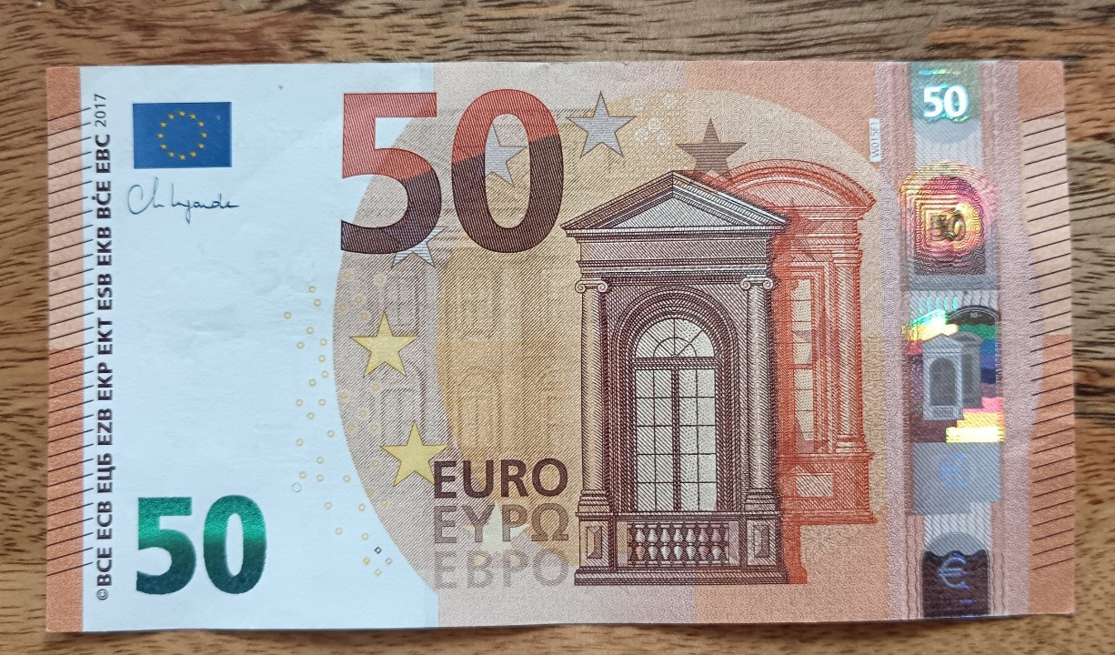 EURO 50 EUROS BANKNOTE 2017 WB5366 SERIAL