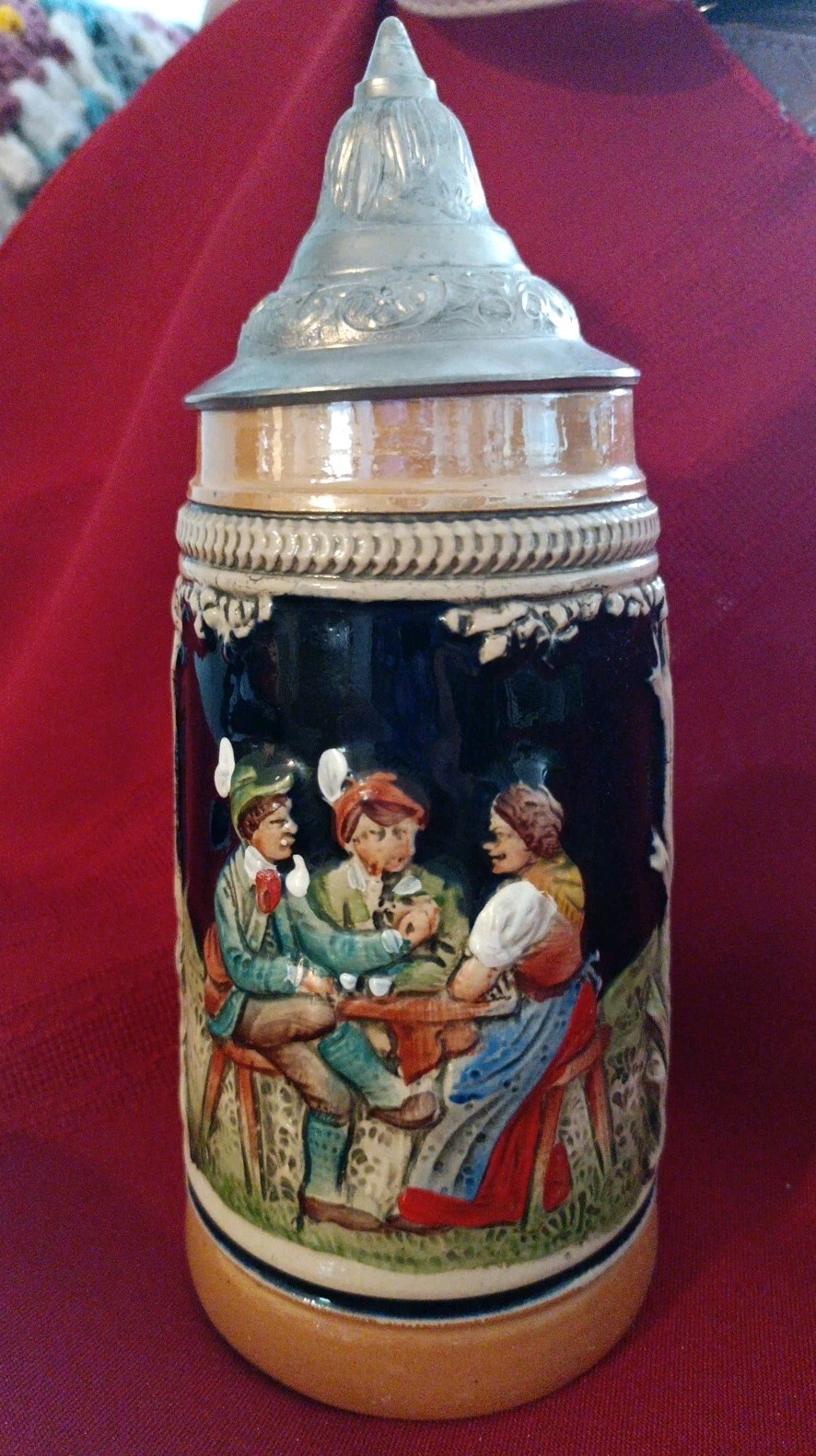 RARE Vintage Zoller and Born Western Germany Beer Stein Tankard German W/ Lid