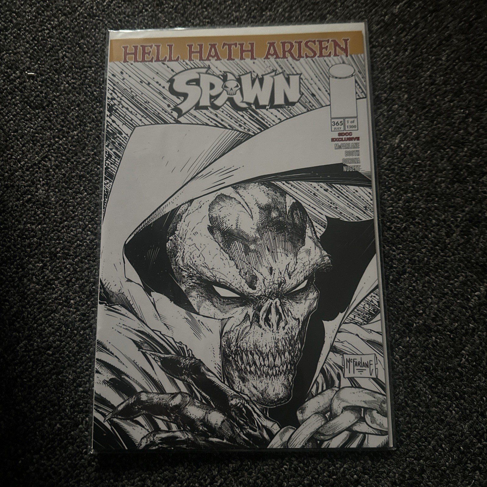 SDCC 2025 Spawn #365 UNSIGNED Todd McFarlane Sketch Cover Exclusive LE 1300