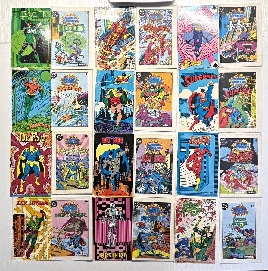 🔥1984-85 Kenner DC Super Powers 12 Mini Comics + 12 Character Cards Vintage