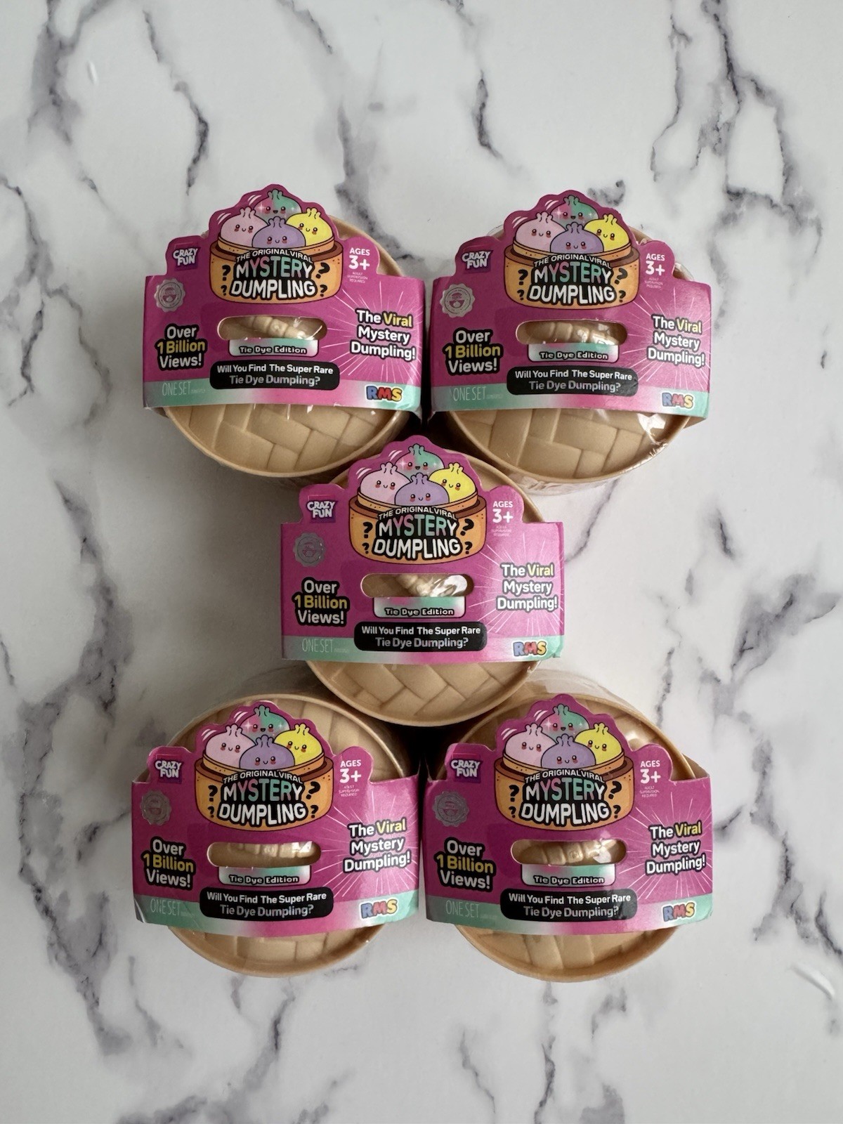 Five Below RMS Mini Mystery Dumpling Squishy Lot Of 5 - Mini Tie Dye Edition