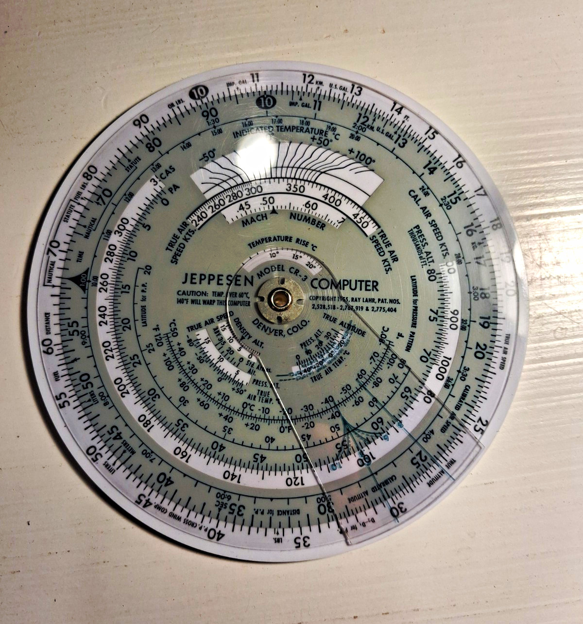 Vintage Jeppesen Model CR-3 Flight Computer with Case