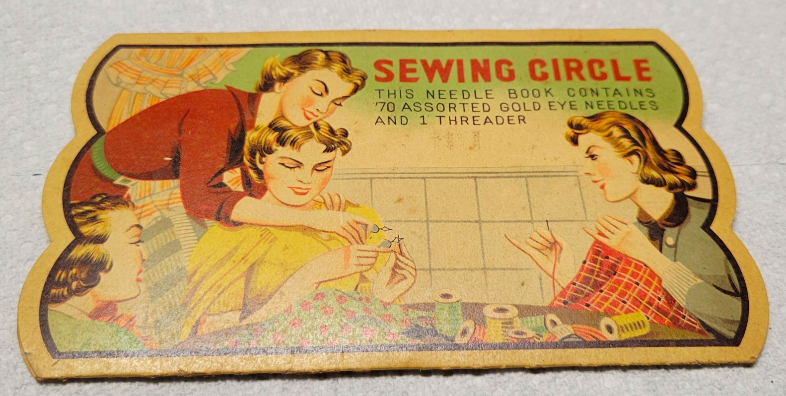 Vintage Old Sewing Needle Kit Sewing Circle Made In Japan W/stamp/coin