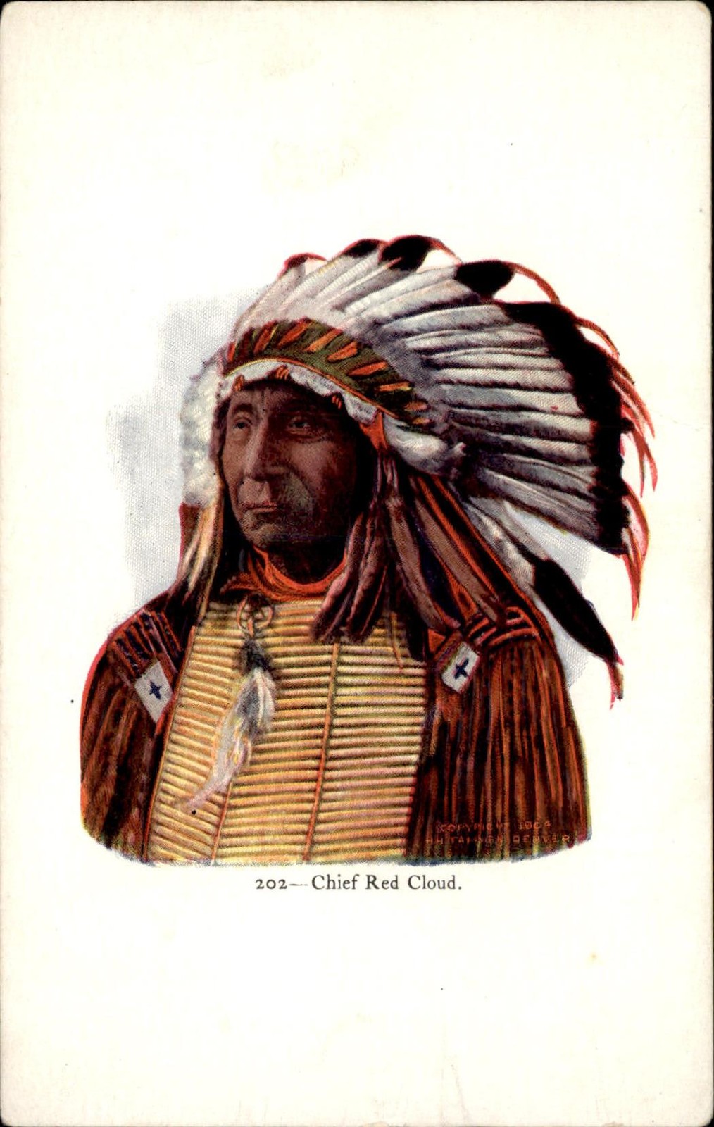 Chief Red Cloud Native American Embossed c1900s-10s Vintage Postcard