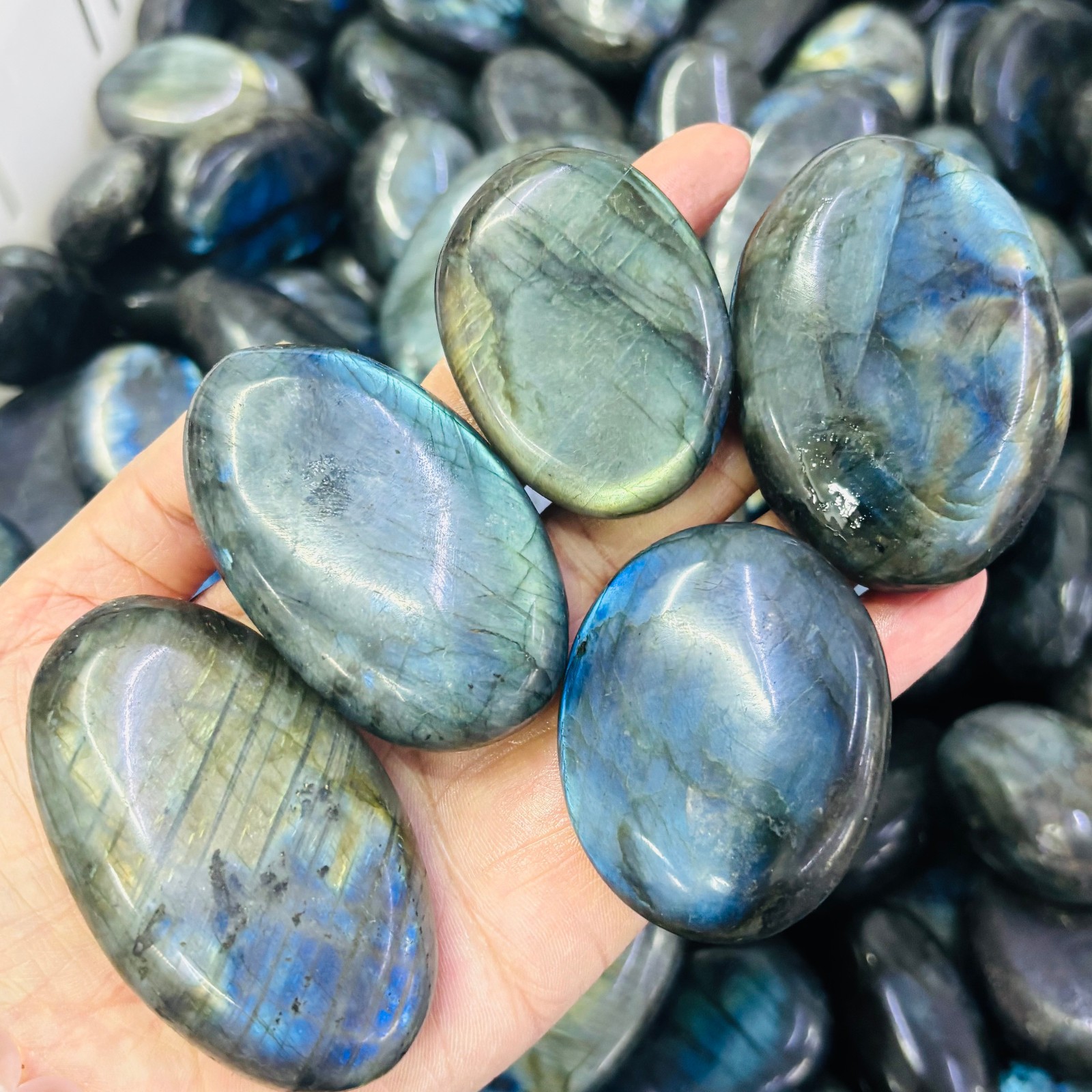 2.2LB Wholesale Natural Labradorite Rock Polished Crystal Quartz Healing