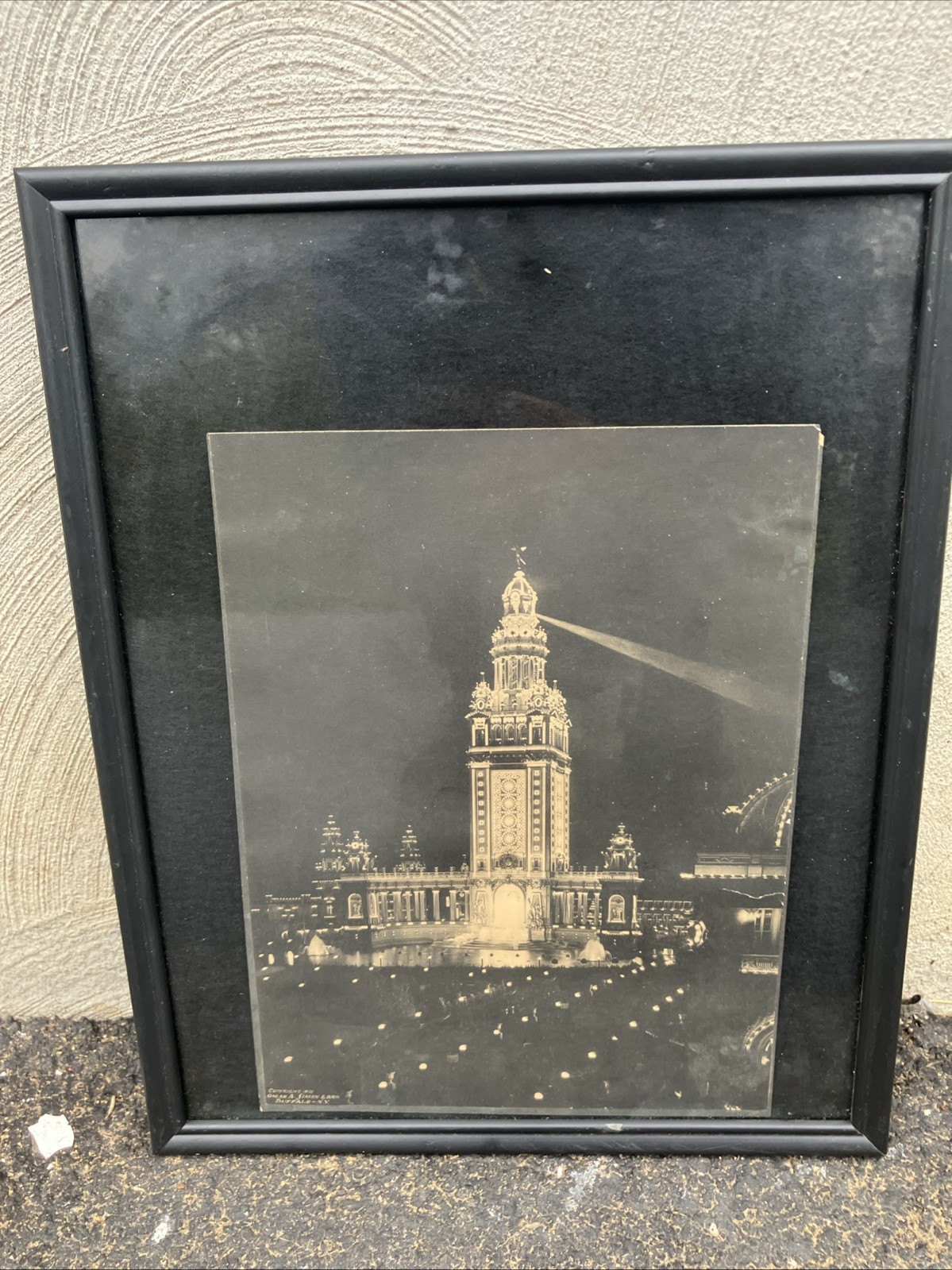 Vintage 1901 Pan-American Exposition Electric Tower Photo Framed Buffalo NY Expo