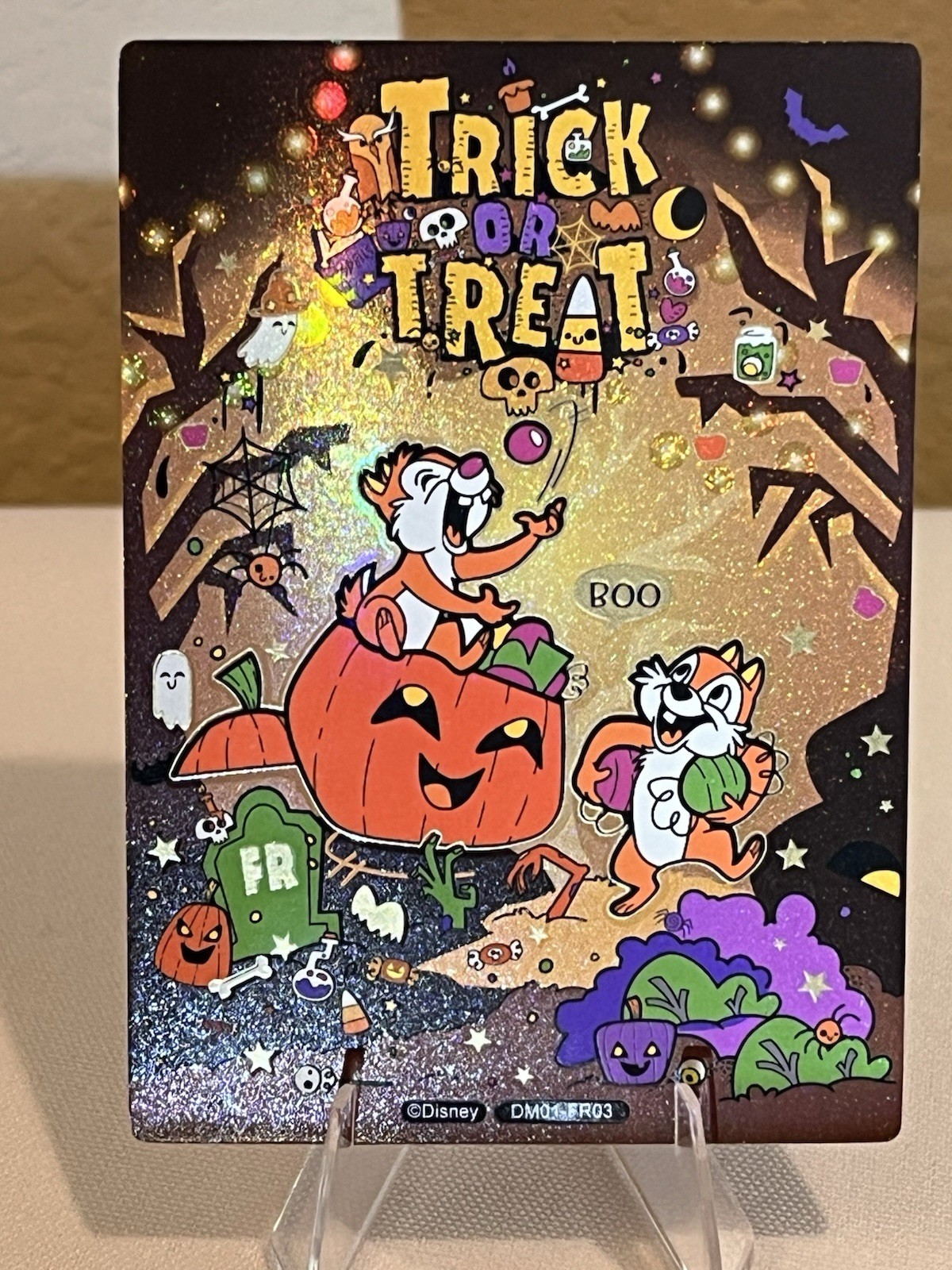 Trick or Treat Chip and Dale FR03 2025 Card.Fun Disney Enchanted Secret Realms