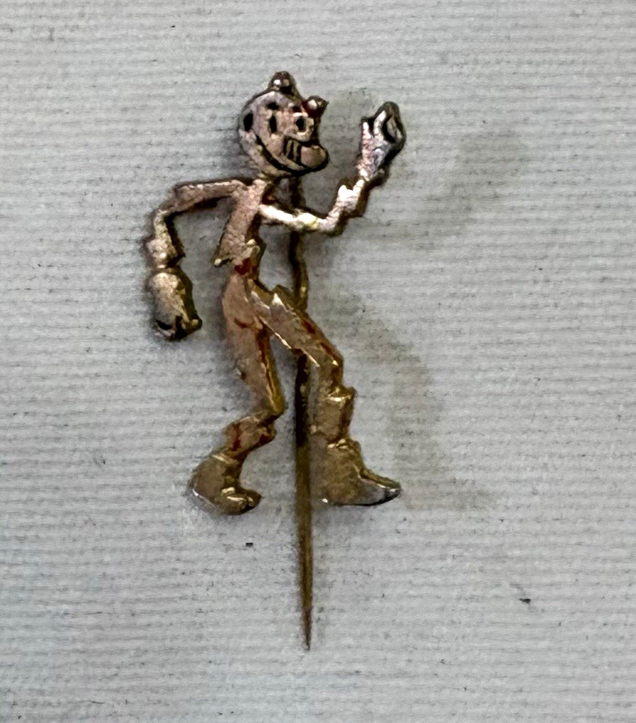 Vintage 1950s Reddy Kilowatt Electric Mascot Metal Stick Pin - Rare