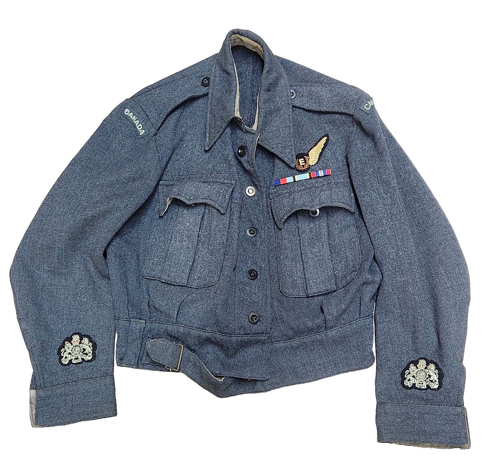 VINTAGE WWII AIR ENGINEER ORIGINAL 1944 DATED WAR SERVICE DRESS BLOUSE JACKET