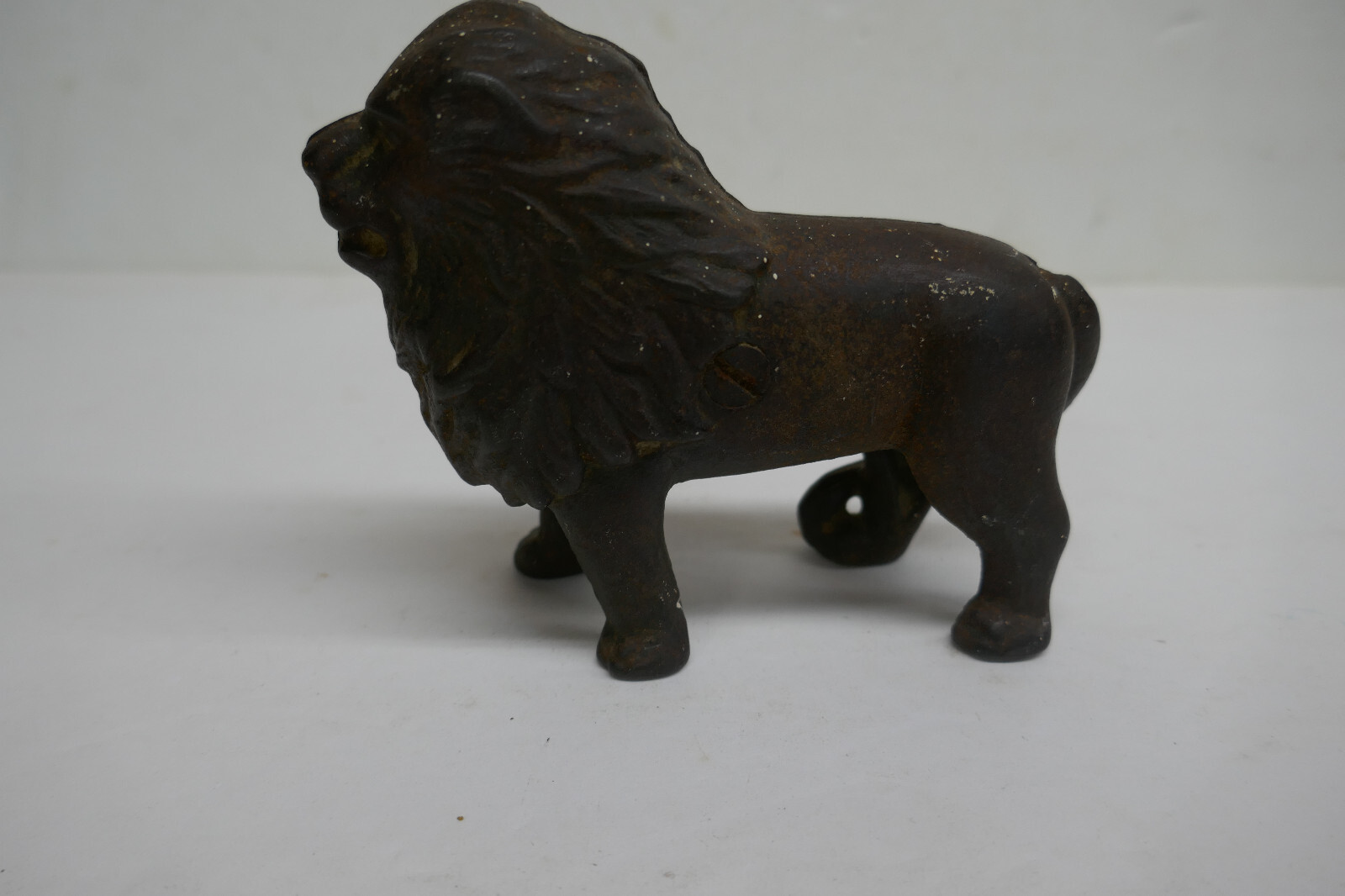 Antique Early 1900's Cast Iron Lion Still Coin Bank