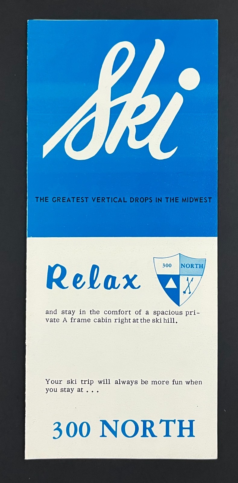 1960s 300 North Ski Resort Bessemer MI Big Powderhorn Michigan Travel Brochure