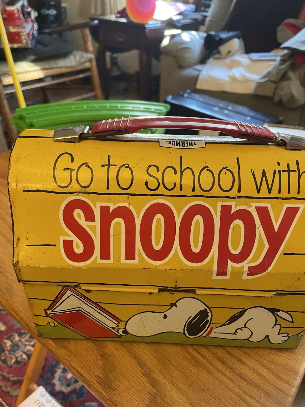 Vintage 1968 Peanuts Snoopy Metal Dome Lunchbox Thermos Set King Seeley Doghouse