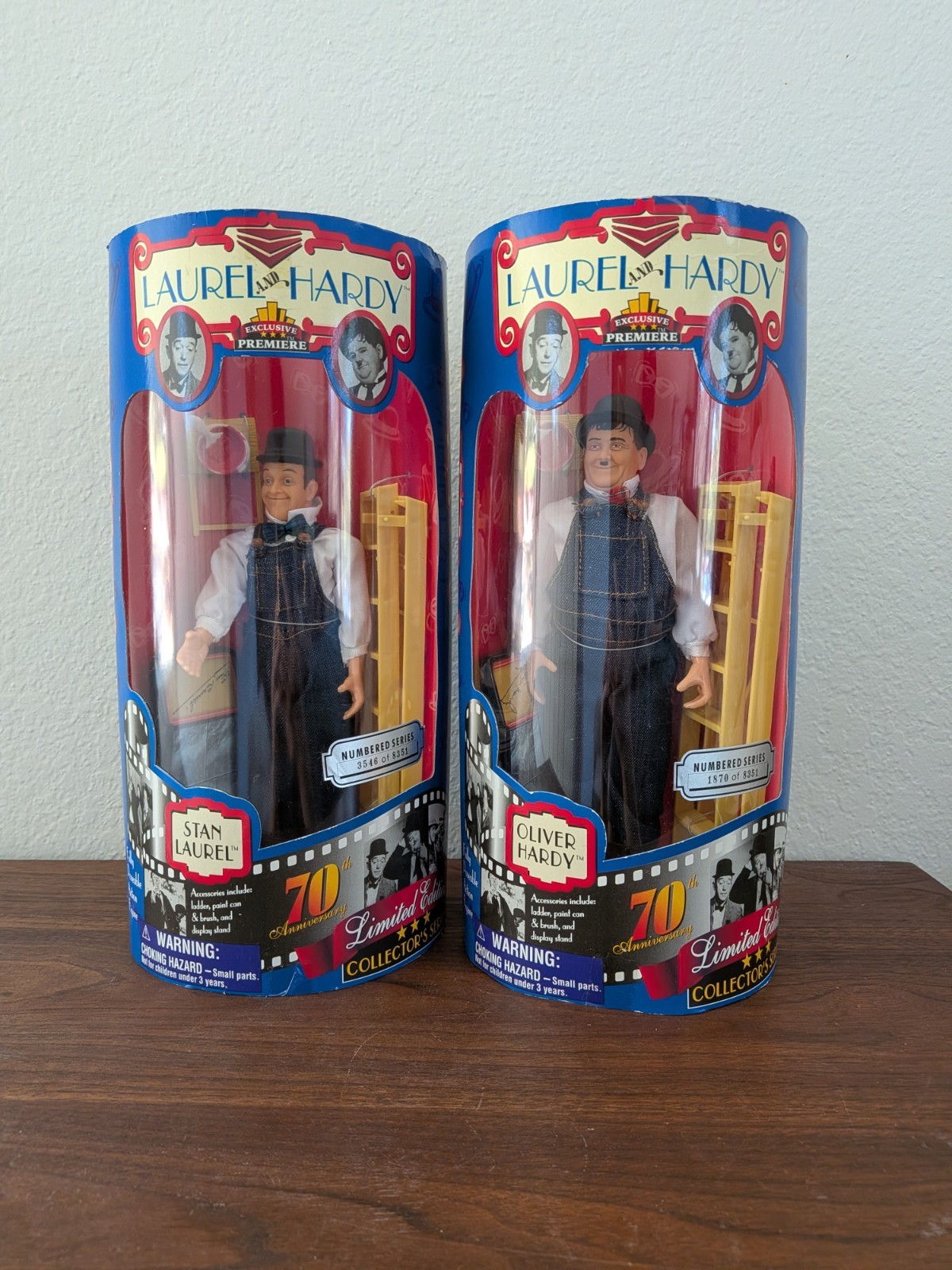 Set of 2 NIB Laurel & Hardy Dolls Exclusive Premiere 70th Anniversary Collecters